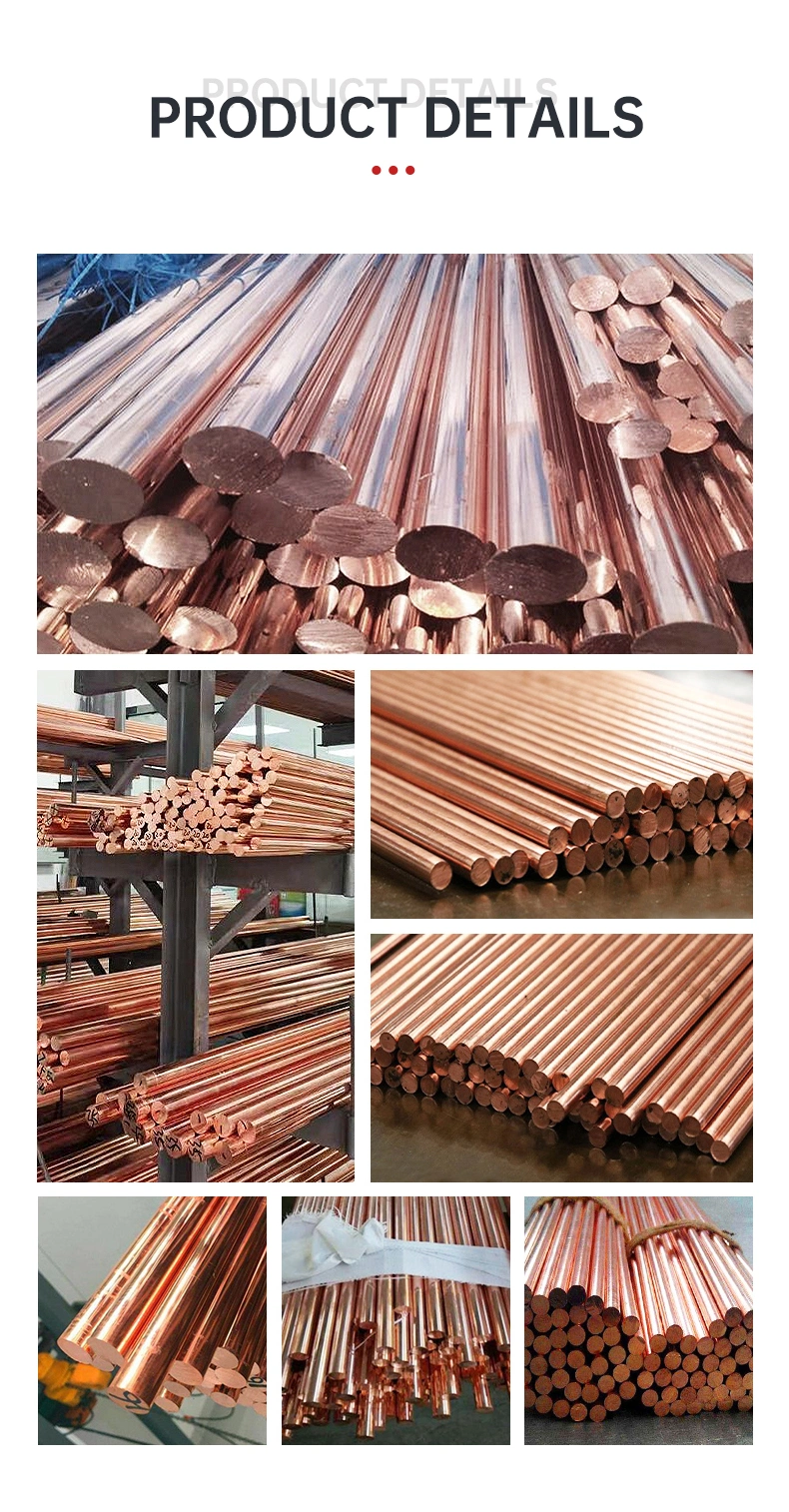 Copper Bars C12200 C18980 C15715 Edge Closing Copper Flat Rod 8mm 99.99% Pure Round Square Copper Busbar Strips Brass Rod Bar Hot Sale