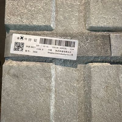 AISI Zinc Alloy Ingots 50kg 25tons Kemurnian Tinggi Dengan 99,995% ~ 99,99%